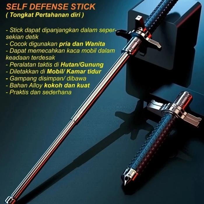 TERLARIS! Automatic Baton Stick stik pertahanan diri titanium Outdoor Mobil multifunctional hiking S