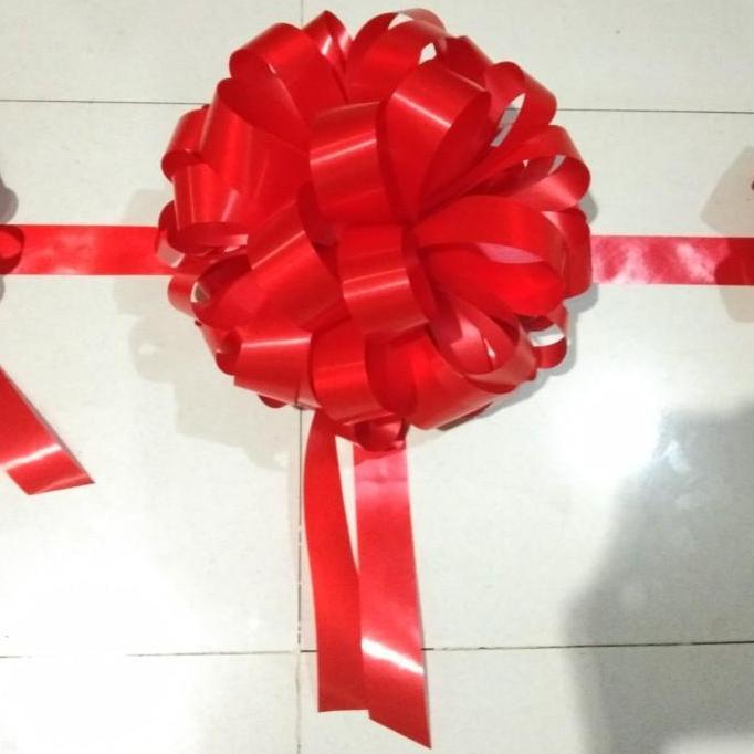 Spesial Pom Pom Gunting Pita Peresmian Kantor Bahan Pita Plastik Diameter 25Cm Kertas Biru