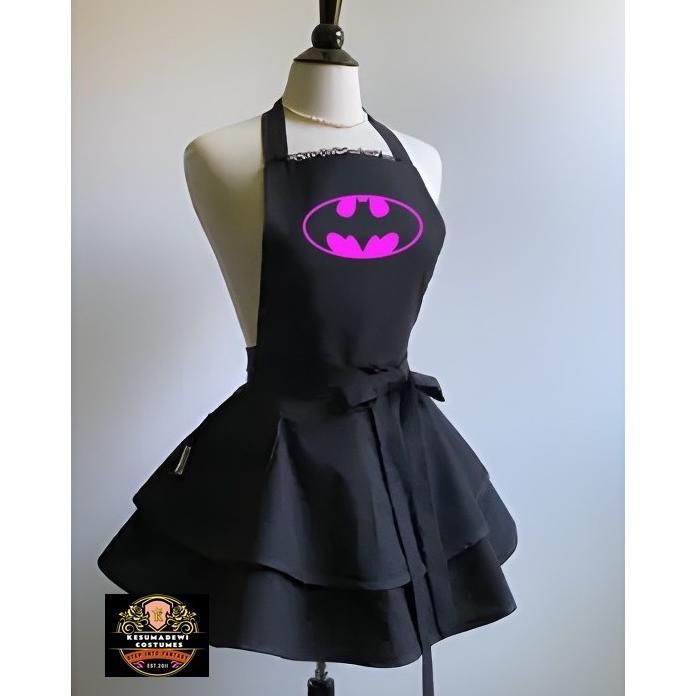 BATGIRL  Apronskirt Cosplay Party Pesta Halloween Kostum Premium Hitam Pria Wanita Dewasa Superhero 