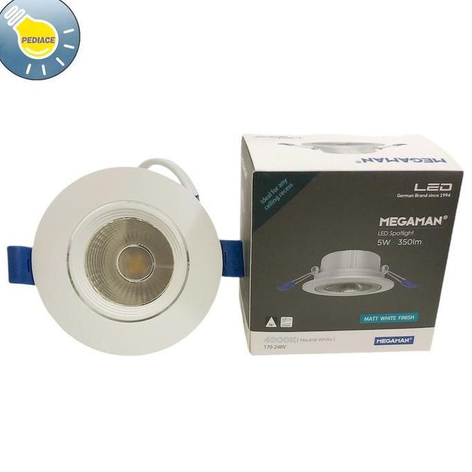 Spotlight Downlight LED MEGAMAN 5watt 4000K Natural White 220V 2.5inch
