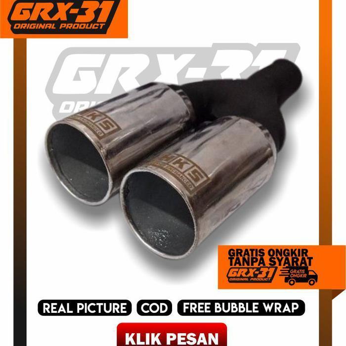 Knalpot Mobil Hks Suos Cabang Bulat Chrom Universal Muffler Original Dan Terpercaya