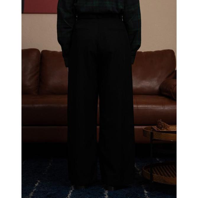 THENBLANK | Wool Wide Trousers Celana Panjang Wanita Basic