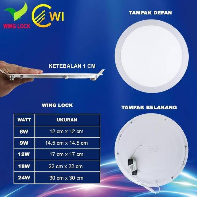 Lampu Downlight Led 12 Watt Bulat Inbow Cahaya Kuning Lampu Panel Led 12 Watt Ib Bulat Kuning