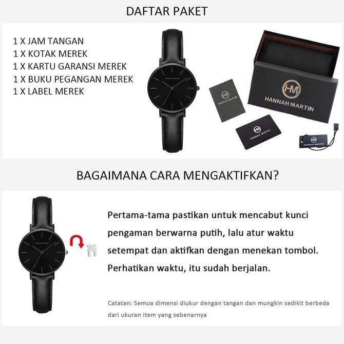 Hannah Martin Jam Tangan Wanita Hannah Martin Simple Design Original | Women Watch CH32P Stainless