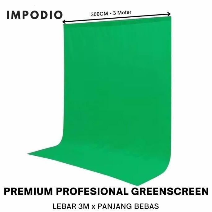 Greenscreen kain hijau IMPODIO Profesional studio Grade - Lebar 3m