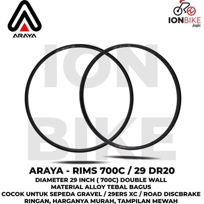 Velg Rim Rims ARAYA 29 Inch DR20 32 Hole 32H H Alloy Ringan 700c 700 c
