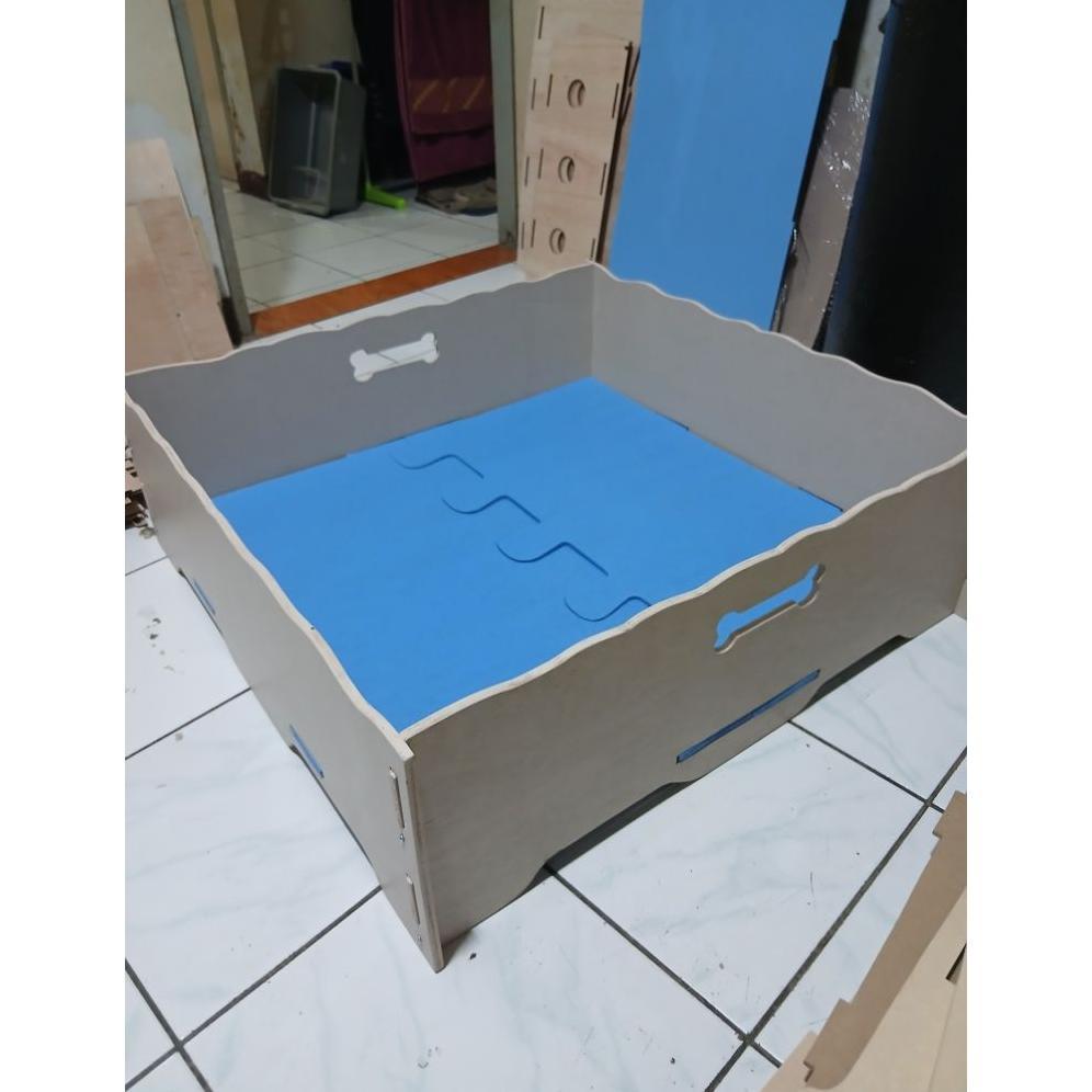 Box kotak kayu tempat tidur hewan kucing anjing aksesoris hewan
