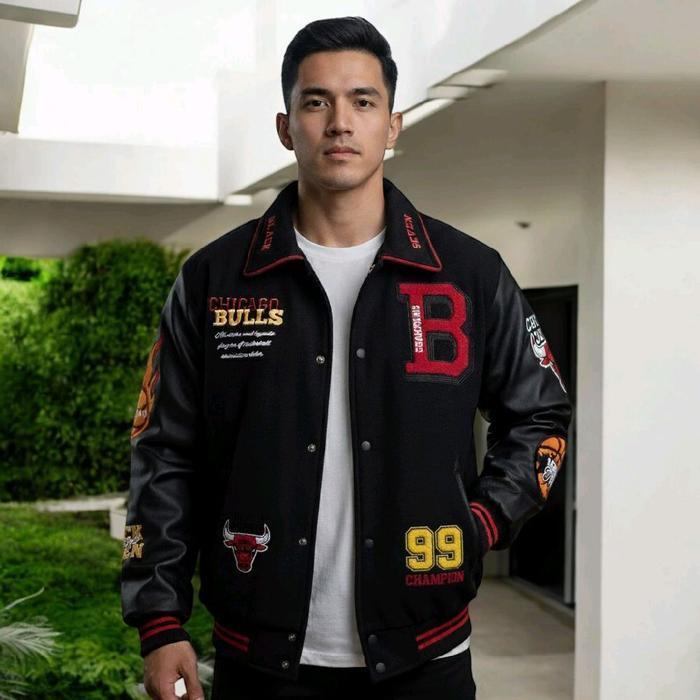 Varsity Jacket Blackseven Red Bulls -  Jaket Baseball Fleece Leather Pria Wanita New Best Quality 10