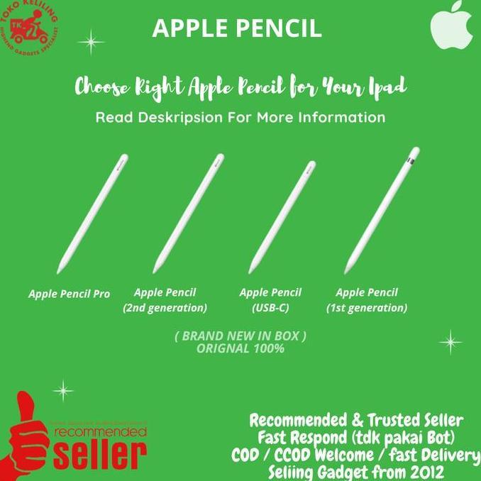 Apple Pencil Pro 2024 - Apple Pencil 2nd Gen - Apple Pencil 1st Gen - Apple Pencil Type C
