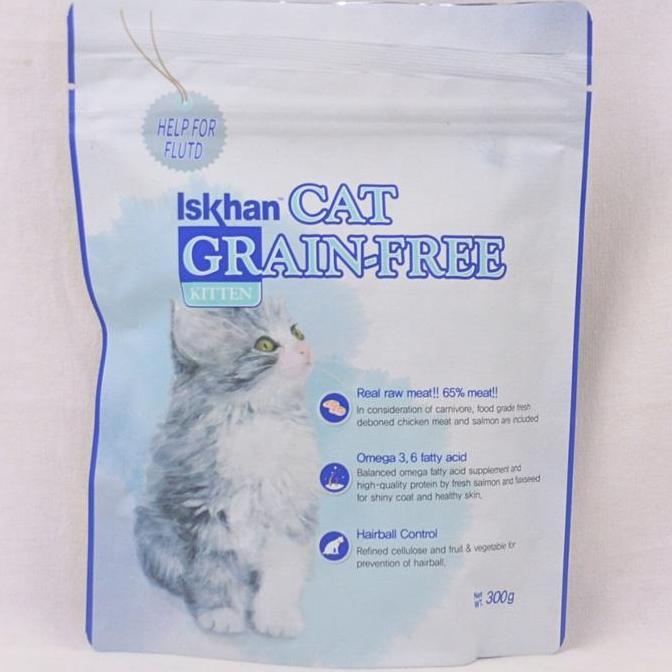 ISKHAN Makanan Kucing CAT Food GRAIN FREE KITTEN 300g