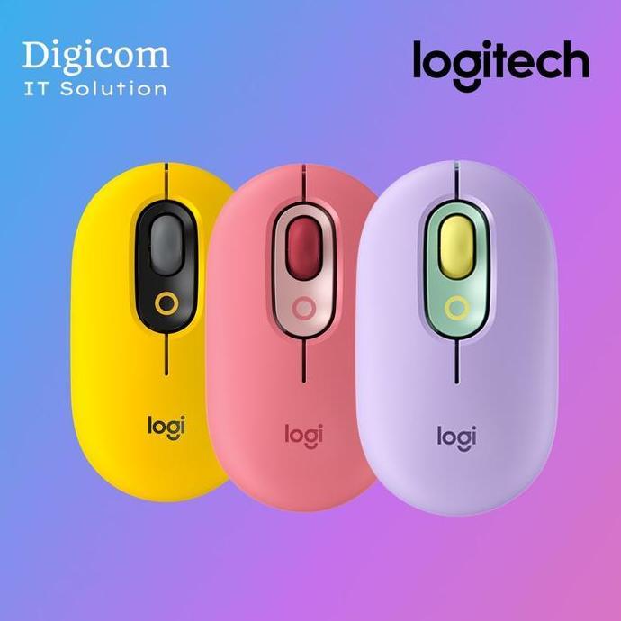 MOUSE LOGITECH POP MOUSE PINK/PURPLE/YELLOW