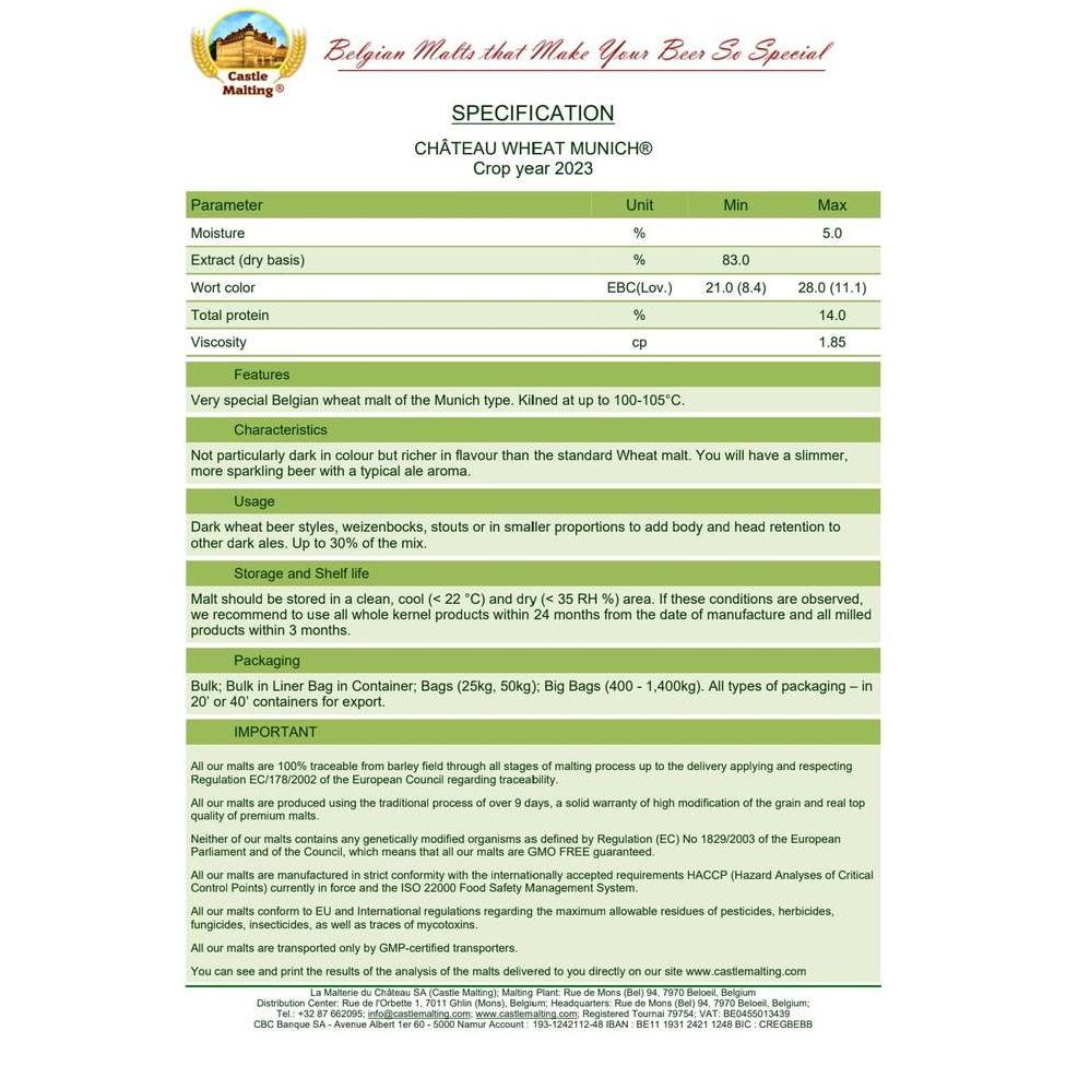 Malt Chteau Wheat Munich 25 EBC