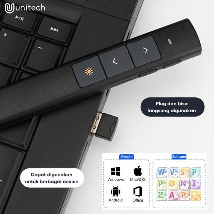 New- Unitech Laser Pointer Wireless Alat Presentasi Pen 50m Kontrol