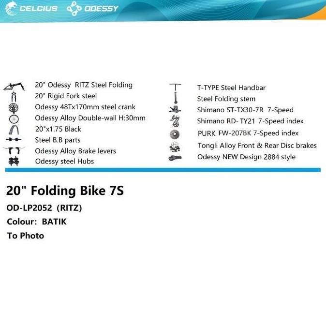 sendikoseller - Odessy Sepeda Lipat Folding Bike RITZ 16 Inch Garansi Original