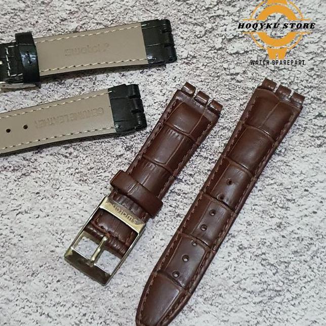 Strap Tali Jam Tangan Swatch Kulit 17Mm 19Mm 21Mm Swatch Leather Strap