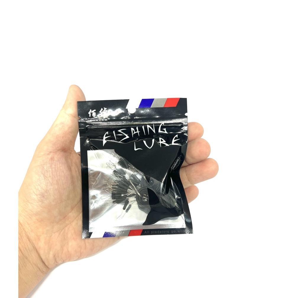 Sangkara - Stopper Pancing Perbungkus Isi 10  Warna Hitam Ukuran Kecil Sedang Besar - 100% Ori