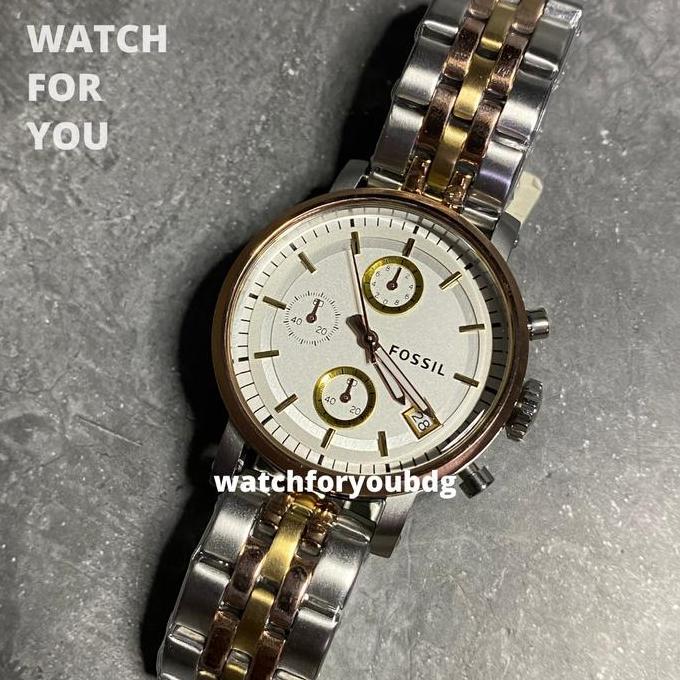 Jam tangan wanita fossil women ES3840 es 3840 Two Tone Orinal WFY