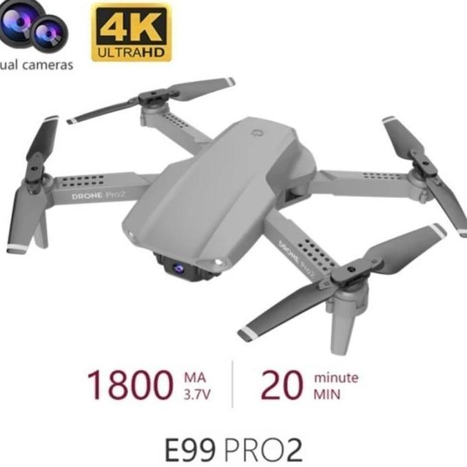 Rc Drone E99 Pro 2 Clone DJI MAVIC Mini Wifi Fpv Dual Camera 4K CCTV Wifi Alttitude Hold Kamera Remo