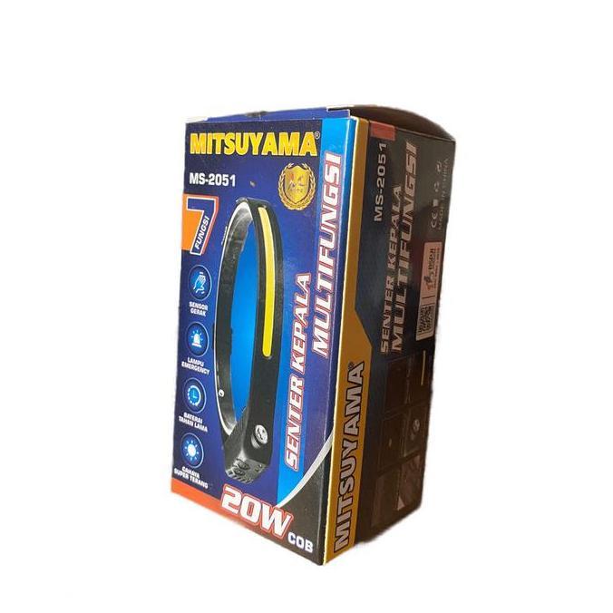 Senter Kepala Led Sensor Gerak Mitsuyama Ms2051 Senter Led Multifungsi Baterai Lampu Senter  Kepala 
