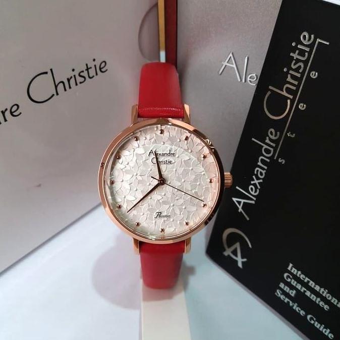 Jam Tangan Wanita Alexandre Christie AC 2728 Orinal - Rosegold Red