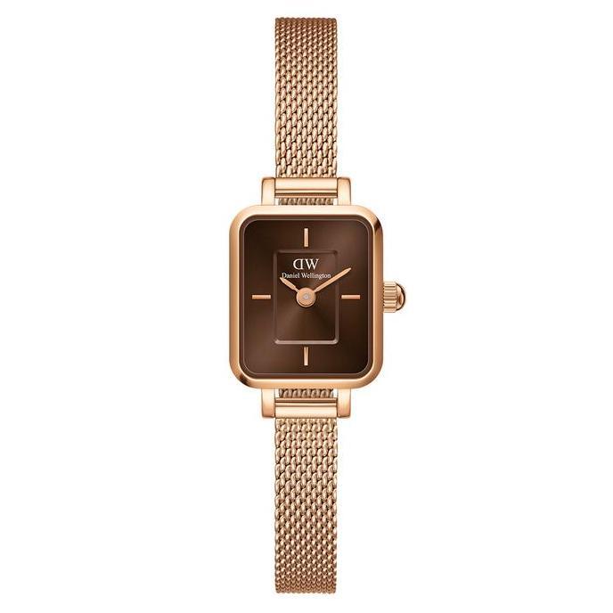 Jam Tangan Daniel Wellington Quadro Mini Melrose Rose Gold Amber - DW00100649