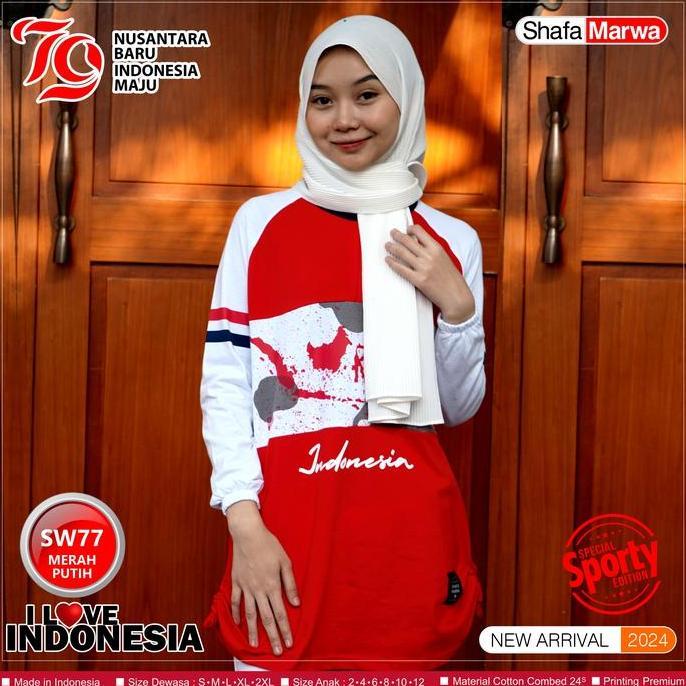 Shafamarwa Baju keluarga Merah Putih Agustusan - Kaos Seragam Couple Edisi Kemerdekaan 17 Agustus SM