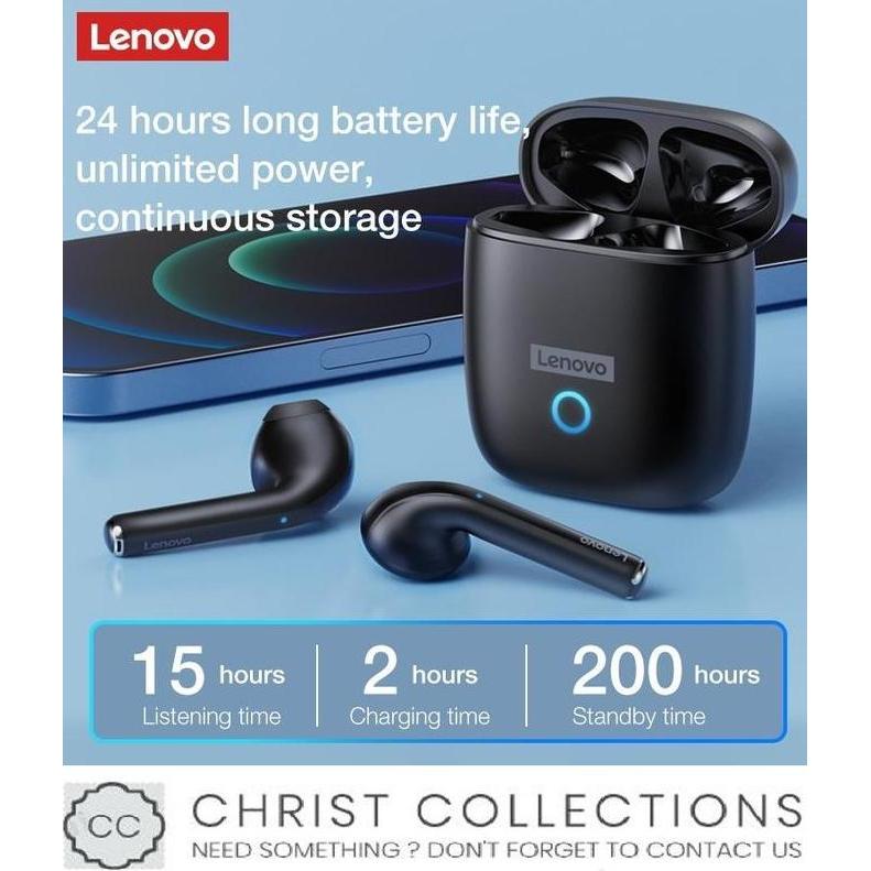 Promo TRUE WIRELESS LENOVO BLUETOOTH EARPHONE MINI EARBUDS TWS WITH ENC LP50 Diskon