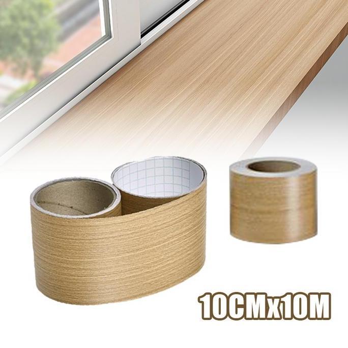 Promo Wall Border List Kayu 10meter X 10cm Sticker List Border Stiker Dekorasi Rumah Motif Kayu Disk