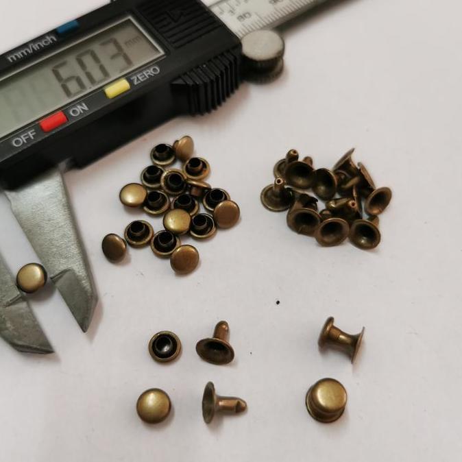 Promo paku centang 6mm / paku keling 1000 antigold / 2000sets Diskon