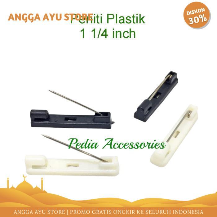 PENITI BROSS PLASTIK 1 1/4INCH HITAM & PUTIH (3CM) ISI 1GROSS(144) PRODUK TERBAIK