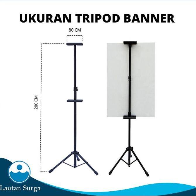 Miliki Tripod Stand Banner 2 Meter 2 Sisi, Tripod Banner 2 Sisi