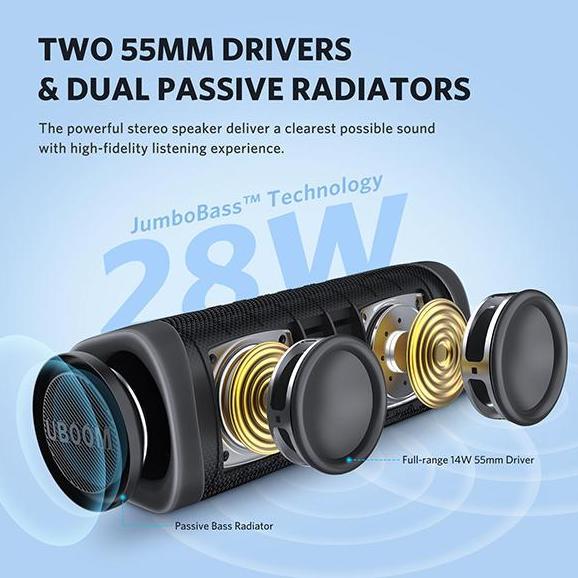 Terpercayamutu- Earfun Uboom L - Jumbobass Portable Bluetooth Speaker With Audio App Equalizer Wirel