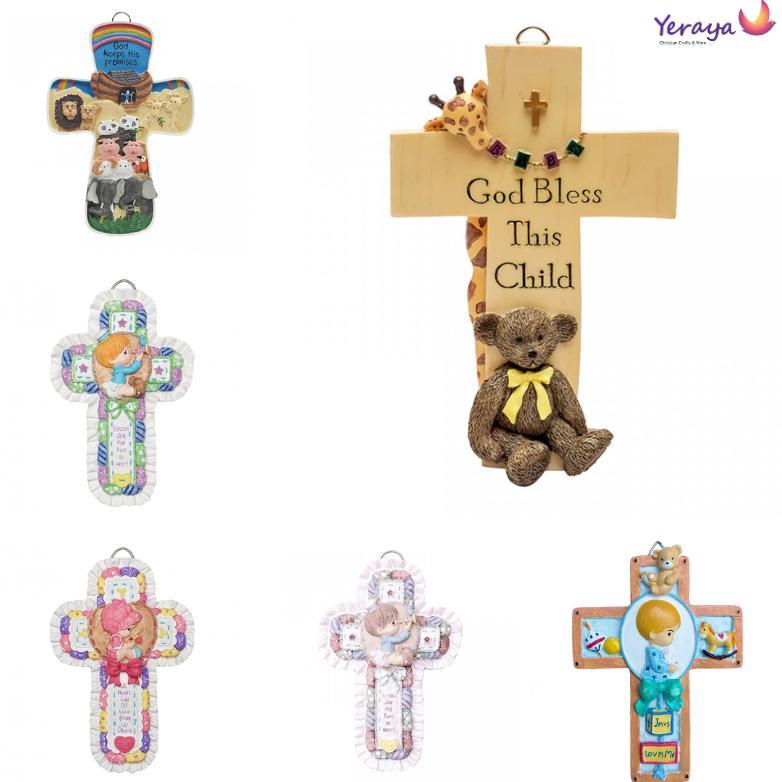 Pajangan Salib Dinding Untuk Kamar Anak / Dekorasi Hiasan Gantung Salib Kristen Kado Rohani