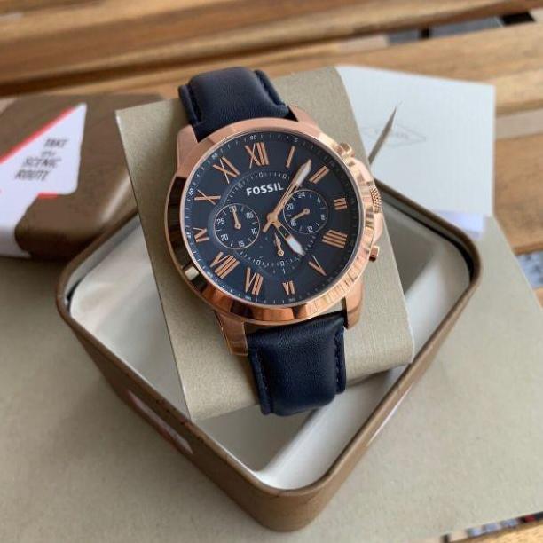 [ORIGINAL] Jam Tangan Pria Fossil FS4835 Grant Chronograph Navy