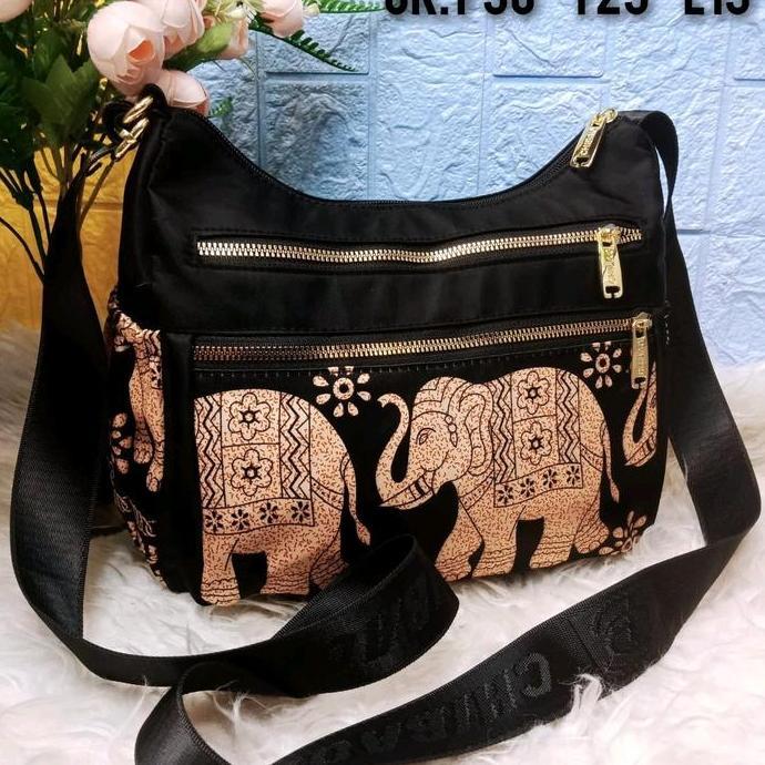 TAS SELEMPANG WANITA IMPORT CHIBAO MOTIF GAJAH TERLARIS