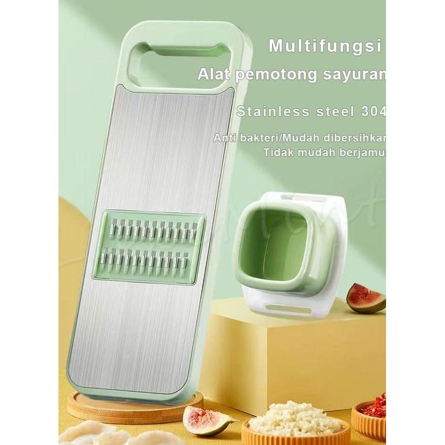 Alat Pemotong Kentang Serut Stainless Steel Multifungsi Untuk Dapur Alat Serut Sayur Bawang Putih Da