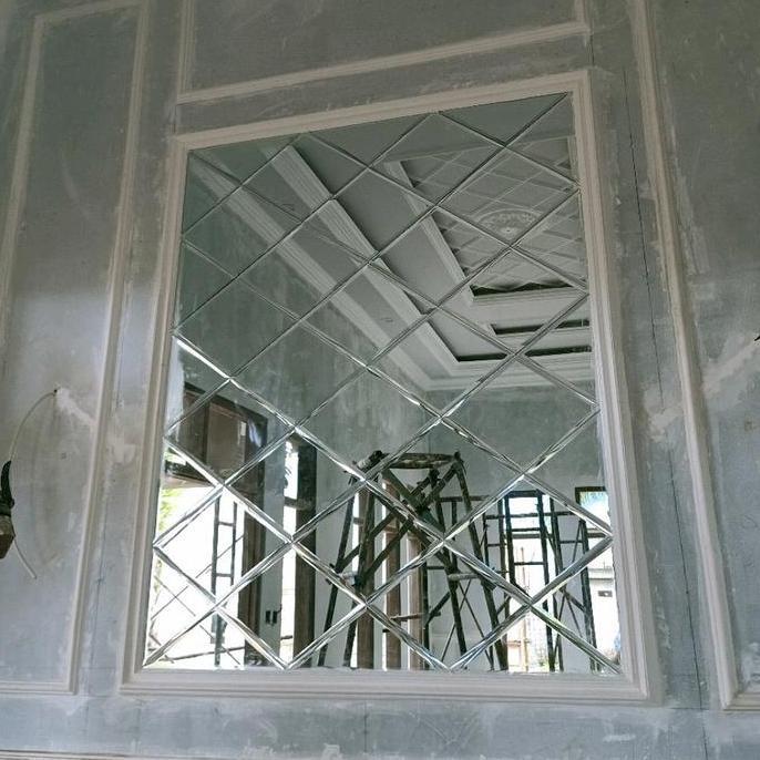 kaca cermin dekorasi moulding / cermin bevel dekorasi dinding