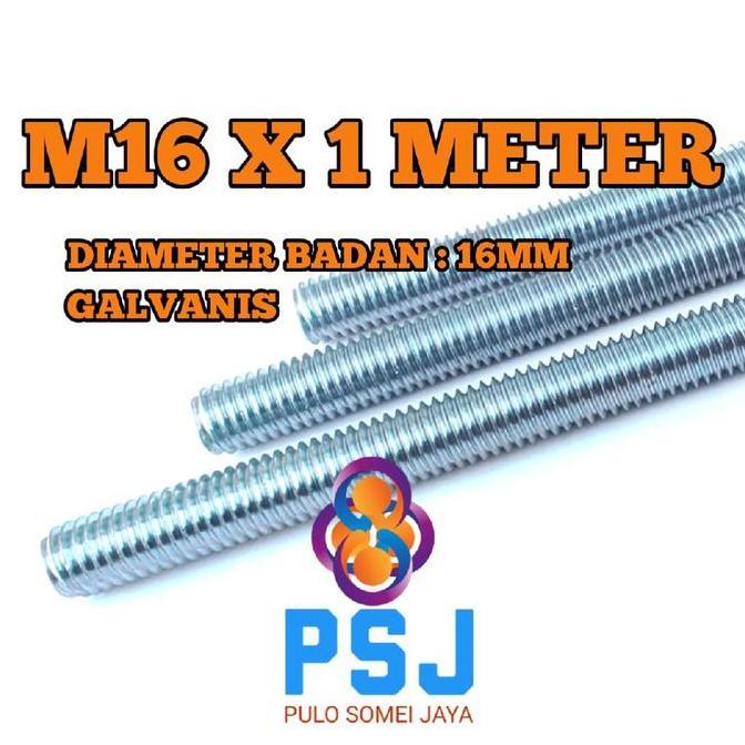 Asdrat Galvanis M16 x 1 Meter / Long Drat Galvanis Putih M16 x 1 Meter