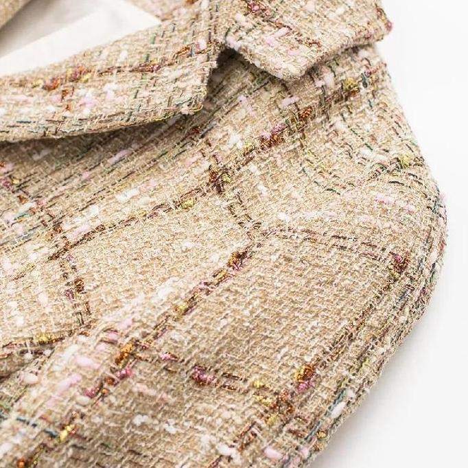 LPWTP - Blazer Pendek Semi Crop Tweed Bee