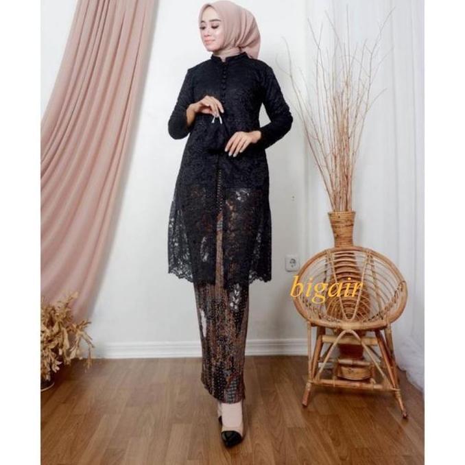 KEBAYA MODERN SETELAN KEBAYA BROKAT KANCING DEPAN/KEBAYA TUNIK BROKAT/KEBAYA PESTA/KEBAYA WISUDA//KE