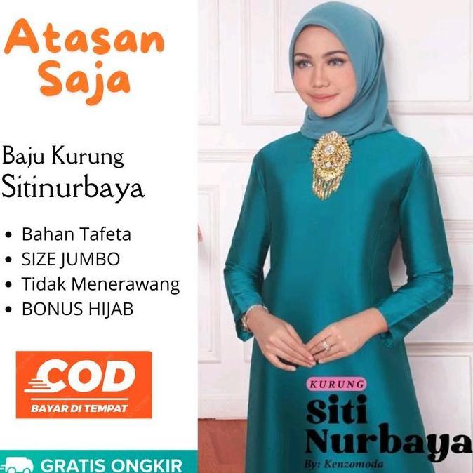 Baju Kurung Sitinurbaya Free Hijab | Atasan Jumbo Ld 125-130 cm | Kebaya Modern | Tunik | Baju Kurun