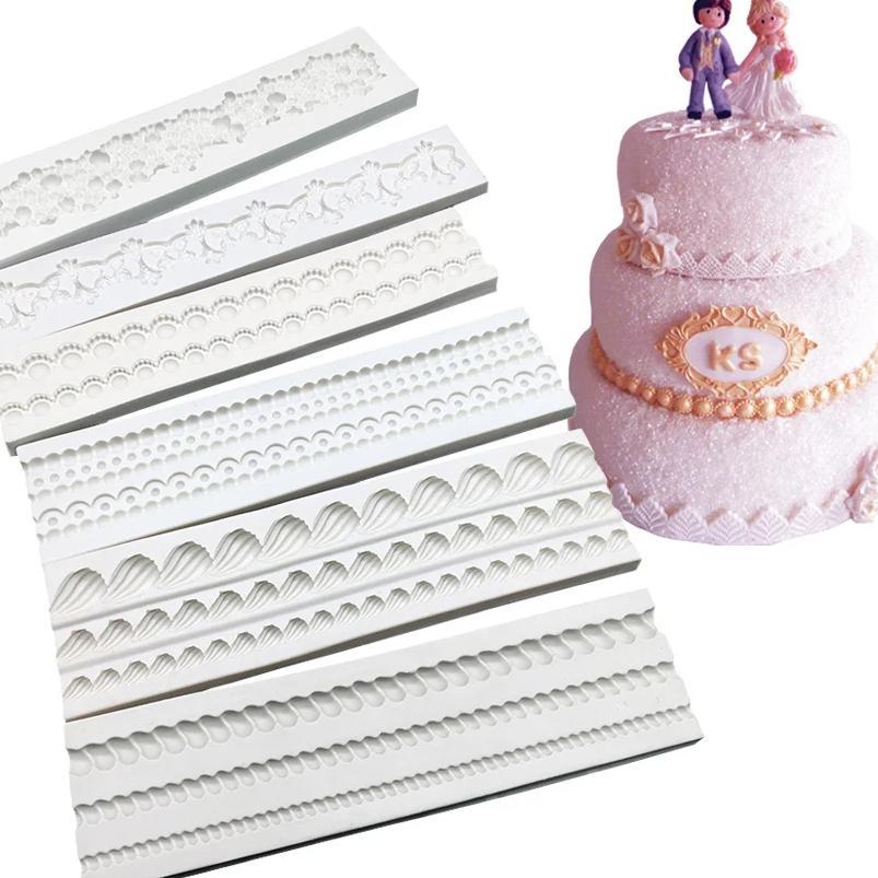 Pearl Wave Bag Chain Rope Lace Silicone Sugarcraft Mold Fondant Cake Decorating Tools Cupcake Chocol