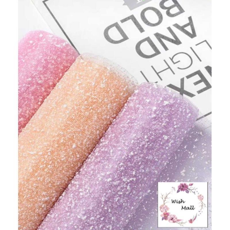 Kain Tile Salju / Snowy Wrapping Paper / Snowflake Polymesh