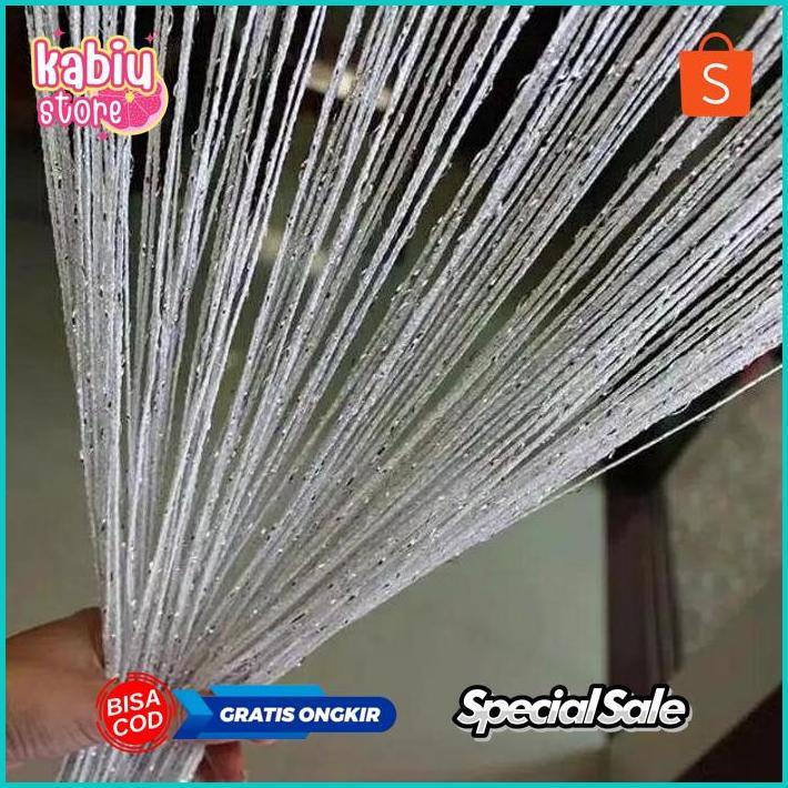 KABIUSTORE TIRAI BENANG GLITTER 300X300 DEKORASI LAMPION DAN BACKDROP PREMIUM