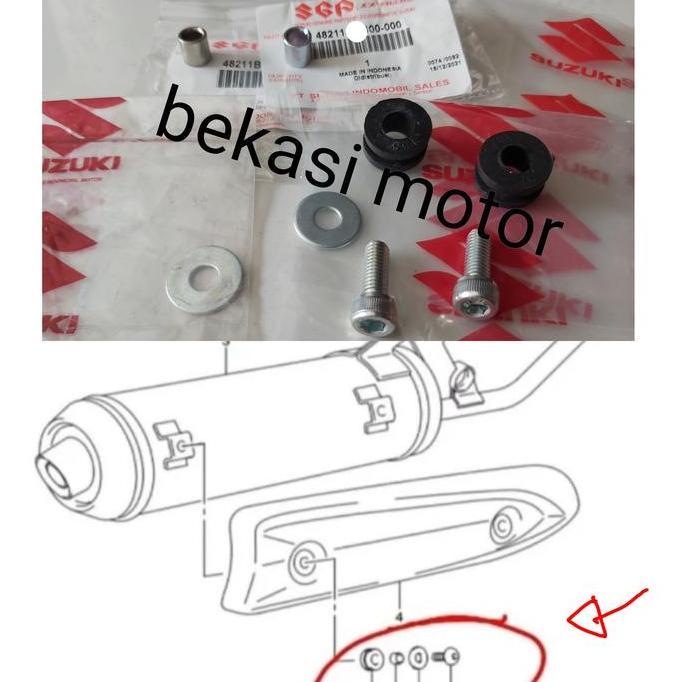 baut karet cover knalpot suzuki spin skywave hayate nex lets original