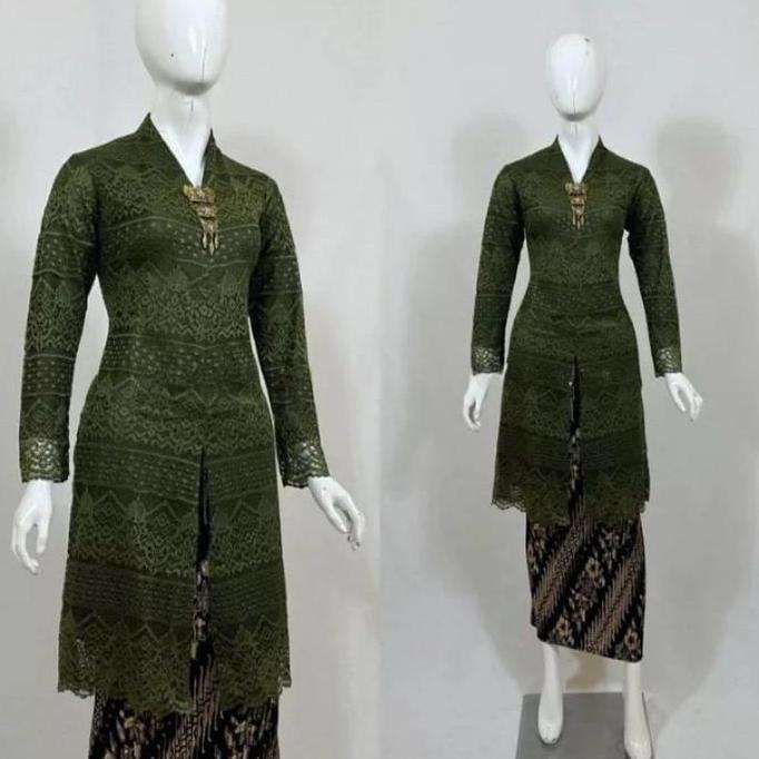 Setelan Atasan Kebaya Tunik Brokat Malika Jumbo LD 120 Kebaya Brokat busui Reseleting depan Kebaya K