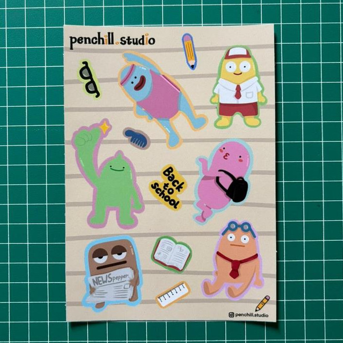 Penchill Original - Monster Stiker A6 Pack Vinyl (waterproof) for HP/iPad-Tab/Notebook/Bottle Tumble
