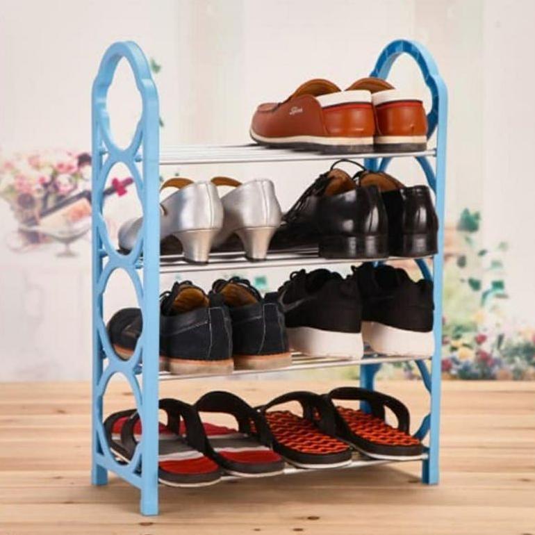 bestpromo new istanaonline rak sepatu susun 4 stainless | rak susun sepatu | rak susun serbaguna | r
