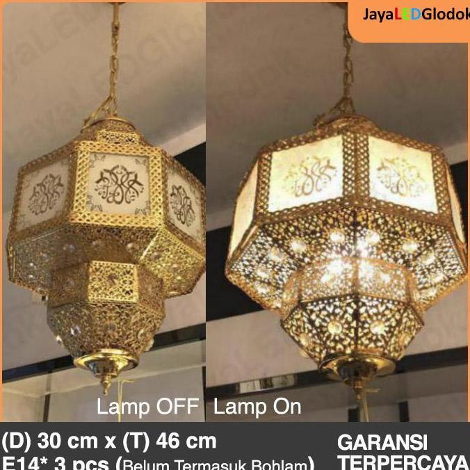 Terlaris Lampu Gantung Klasik Antik Masjid Maroko Emas Hias 67