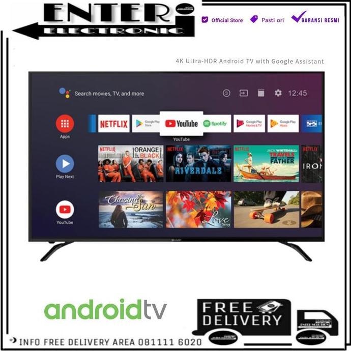Terlaris Sharp 4Tc65Ck1X - Smart Android Tv 65 Inch Uhd 4Khdr 4T C65Ck1X C65Ck1